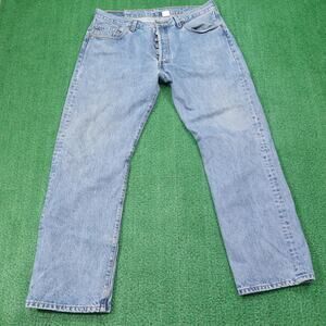 Vintage Levis 501 Jeans Mens 38x32 (37x30.5) Button Fly Straight Leg Denim